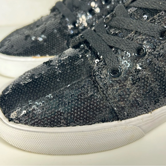 SUPRA Skytops Sparkly Sequin Hi Tops Black Sneakers Shoe SW12029; Women’s Sz 8.5 - Picture 6 of 16
